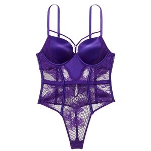 NWT: Victoria's Secret Bombshell Push-Up Teddy, Royal Purple, XL